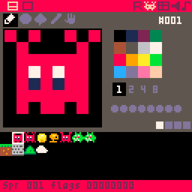 the sprite editor